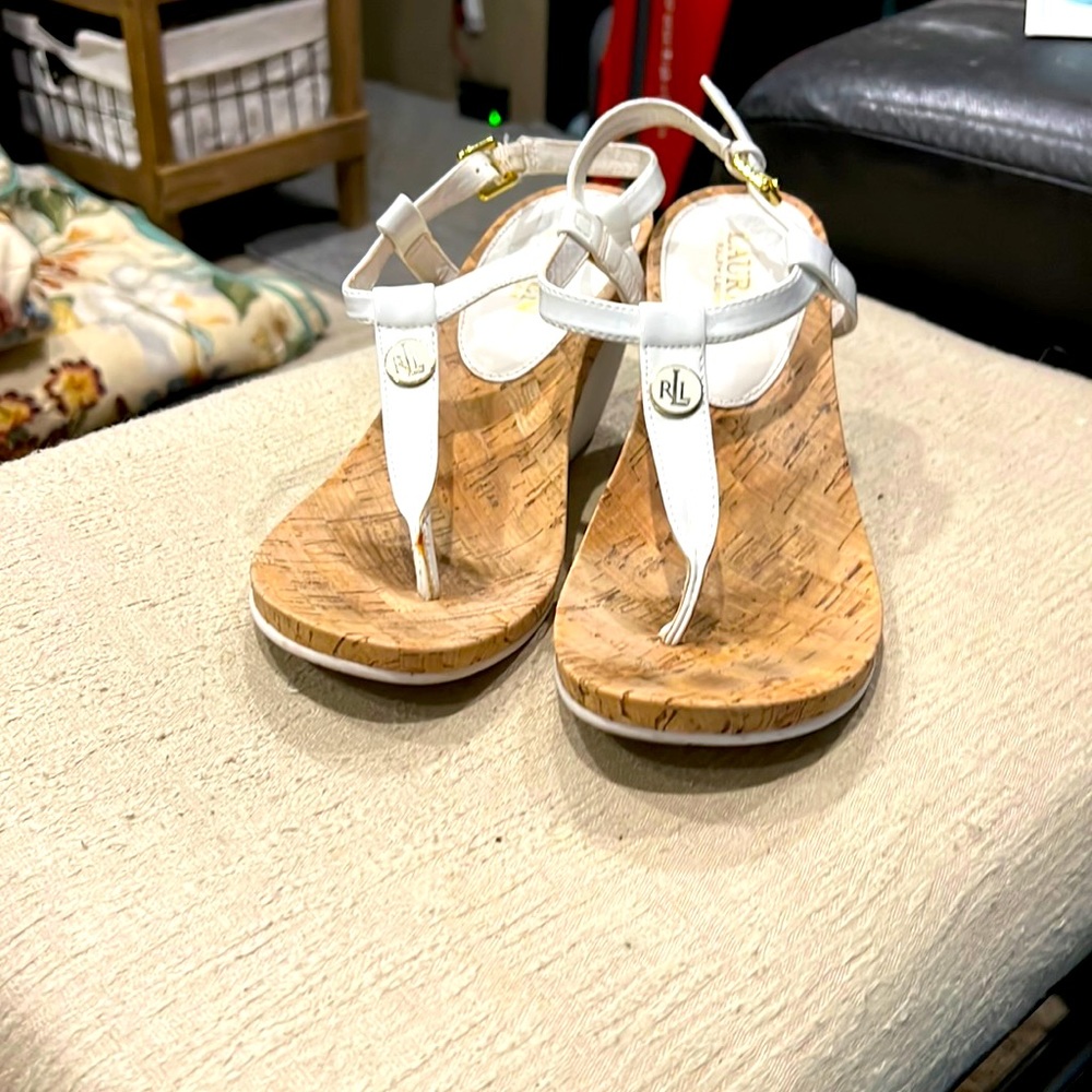 Ralf Lauren Classic White Wedges